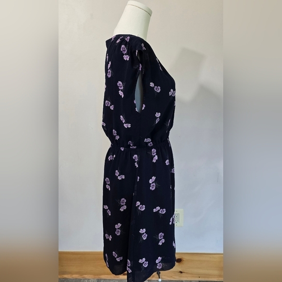 Madewell Skygaze Navy Mini Dress Pink & Lavendar Floral Sz. 4 - Picture 4 of 12